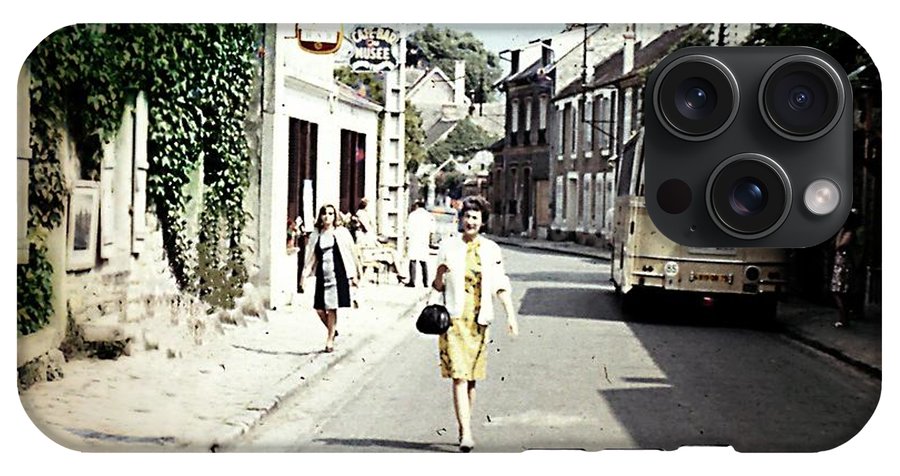 Vintage Travel Shopping on a Paris Street - Phone Case