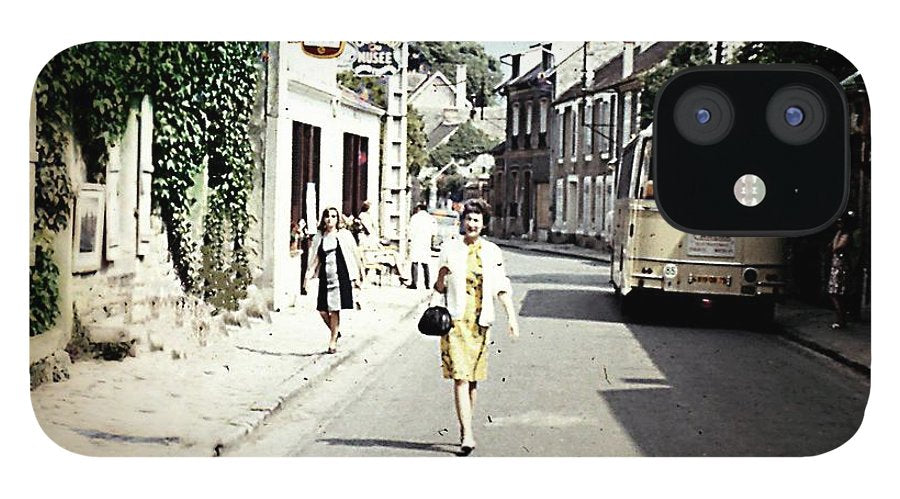 Vintage Travel Shopping on a Paris Street - Phone Case