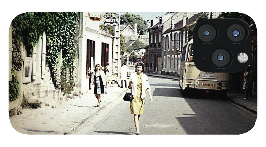 Vintage Travel Shopping on a Paris Street - Phone Case