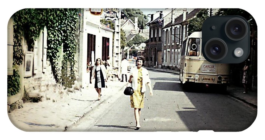 Vintage Travel Shopping on a Paris Street - Phone Case