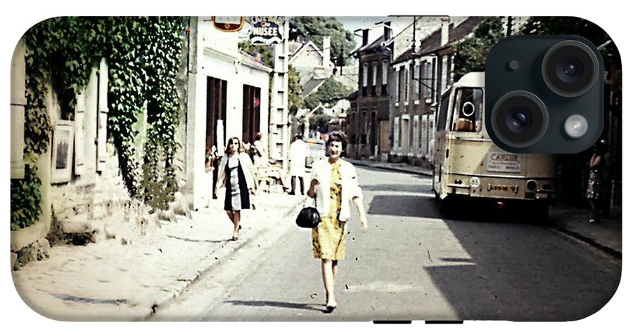 Vintage Travel Shopping on a Paris Street - Phone Case