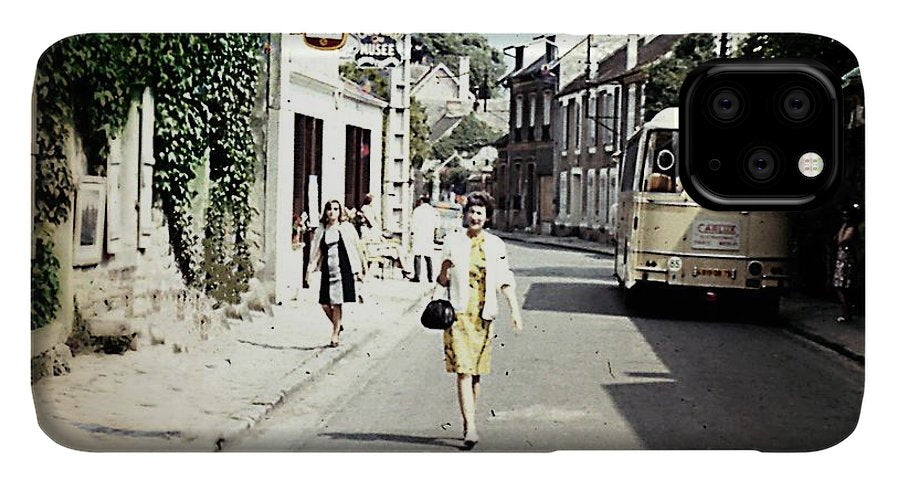 Vintage Travel Shopping on a Paris Street - Phone Case