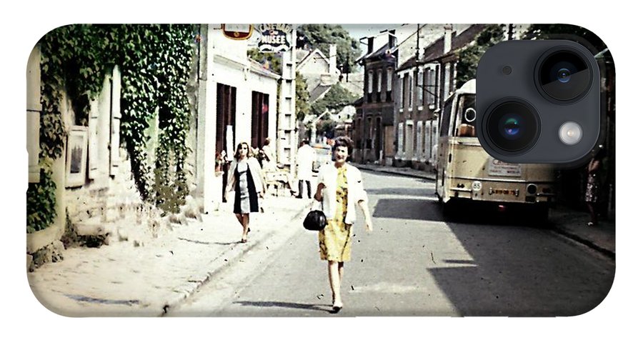 Vintage Travel Shopping on a Paris Street - Phone Case