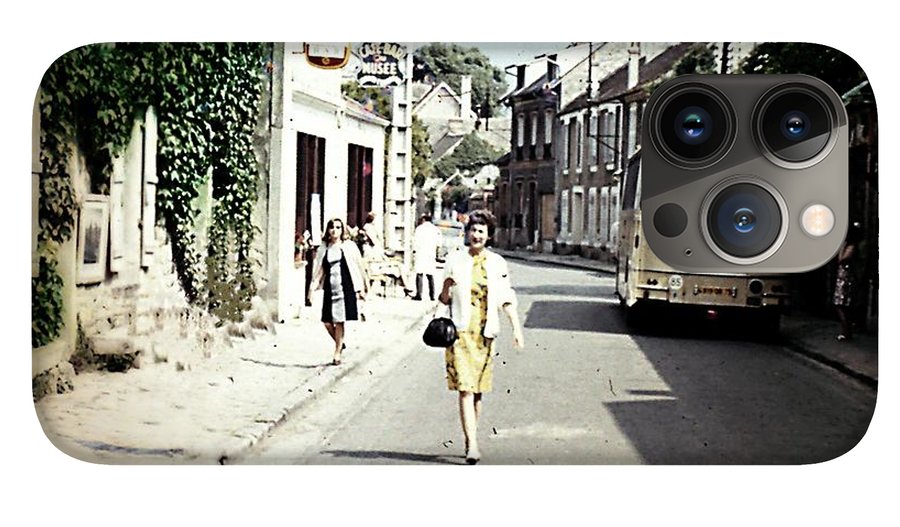 Vintage Travel Shopping on a Paris Street - Phone Case