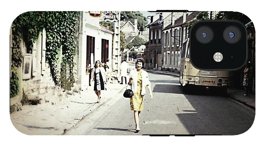 Vintage Travel Shopping on a Paris Street - Phone Case