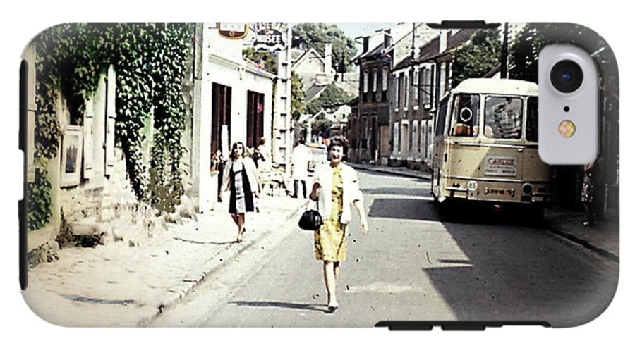 Vintage Travel Shopping on a Paris Street - Phone Case