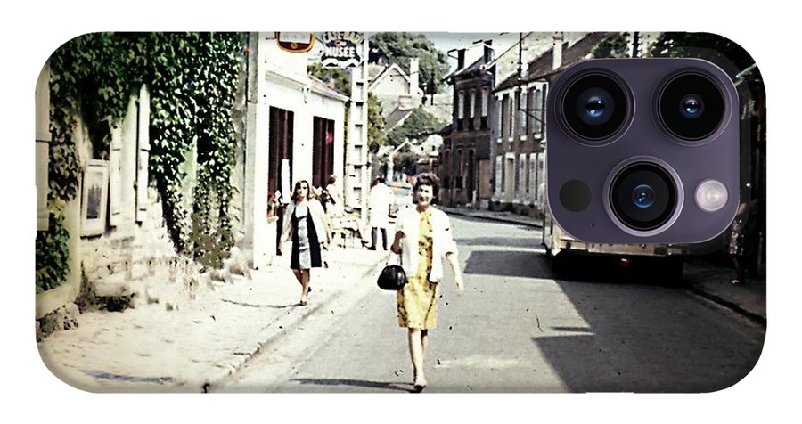 Vintage Travel Shopping on a Paris Street - Phone Case
