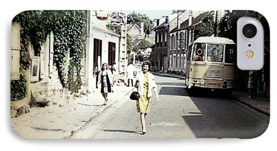 Vintage Travel Shopping on a Paris Street - Phone Case