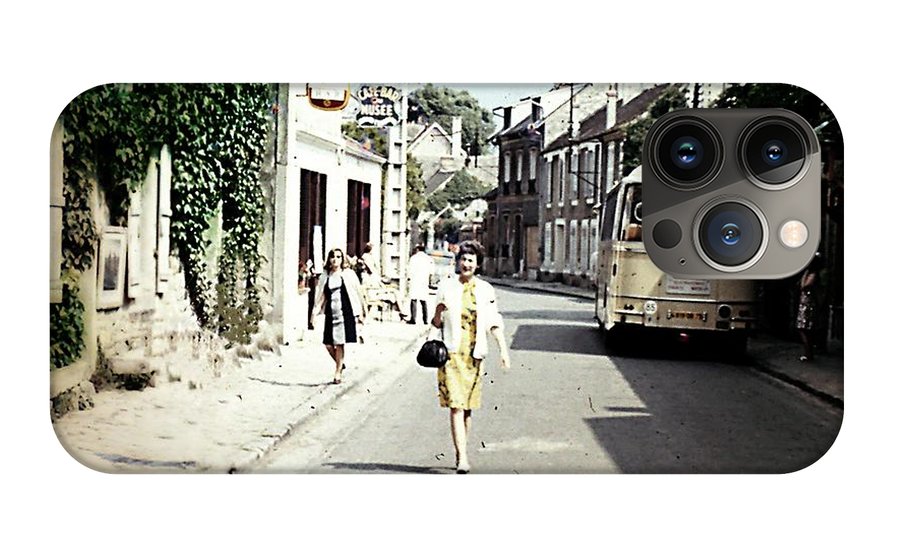 Vintage Travel Shopping on a Paris Street - Phone Case