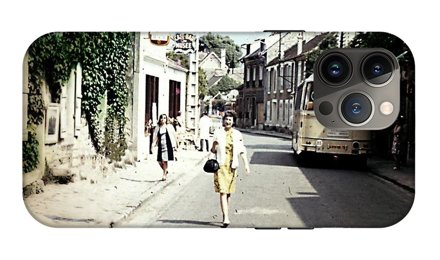 Vintage Travel Shopping on a Paris Street - Phone Case