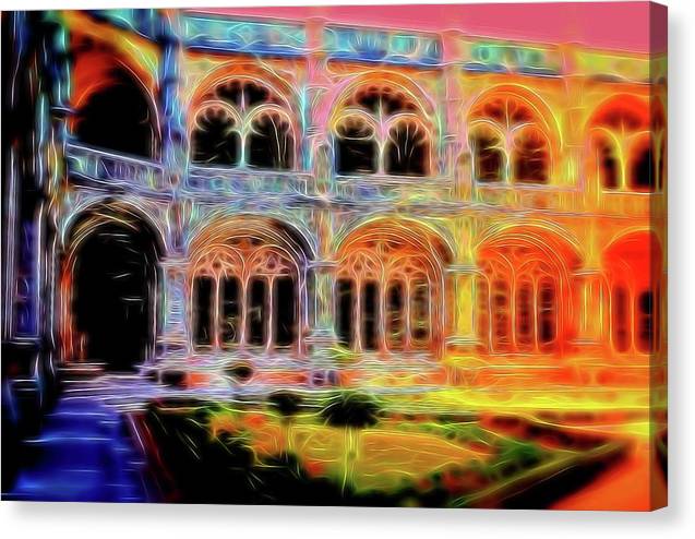 Vintage Travel Stadium Archway - Canvas Print