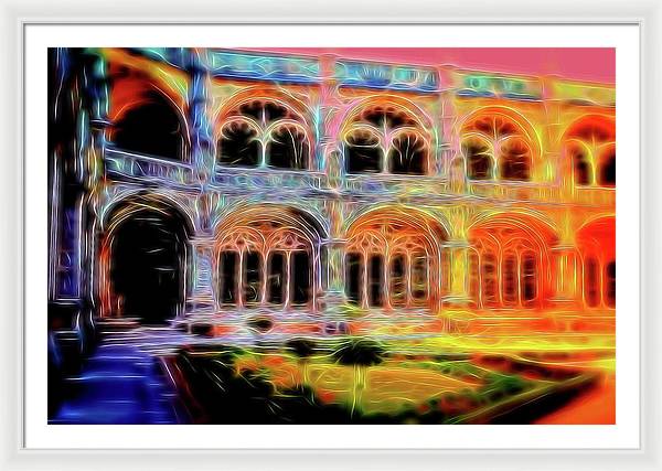 Vintage Travel Stadium Archway - Framed Print