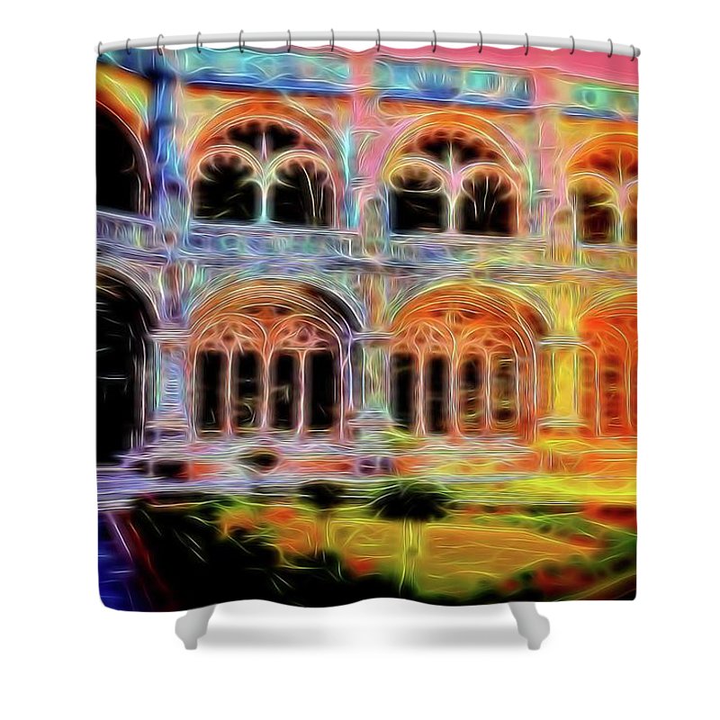 Vintage Travel Stadium Archway - Shower Curtain