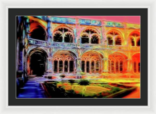 Vintage Travel Stadium Archway - Framed Print