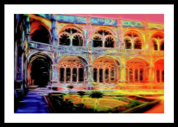 Vintage Travel Stadium Archway - Framed Print