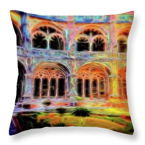 Vintage Travel Stadium Archway - Throw Pillow