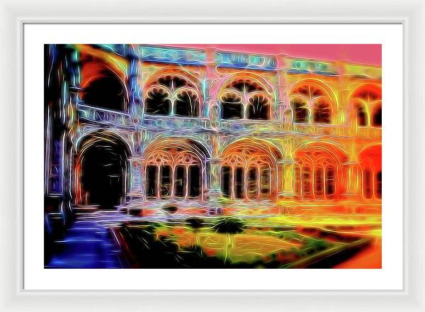 Vintage Travel Stadium Archway - Framed Print