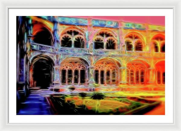 Vintage Travel Stadium Archway - Framed Print