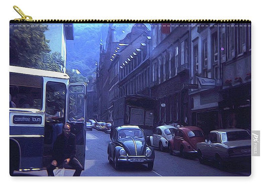 Vintage Travel Street Open Bus Door - Carry-All Pouch