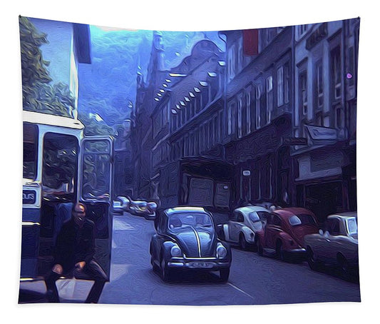 Vintage Travel Street Open Bus Door - Tapestry