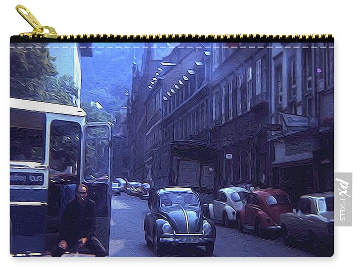Vintage Travel Street Open Bus Door - Carry-All Pouch