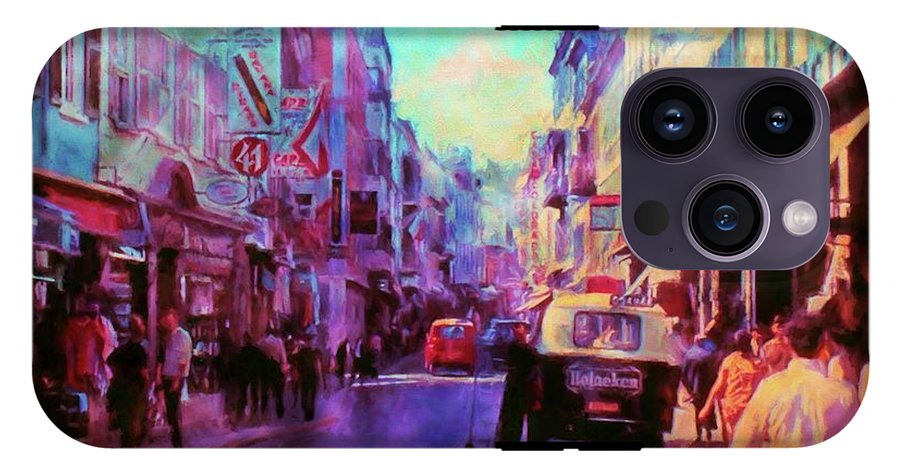 Vintage Travel Street Scene 1969 - Phone Case