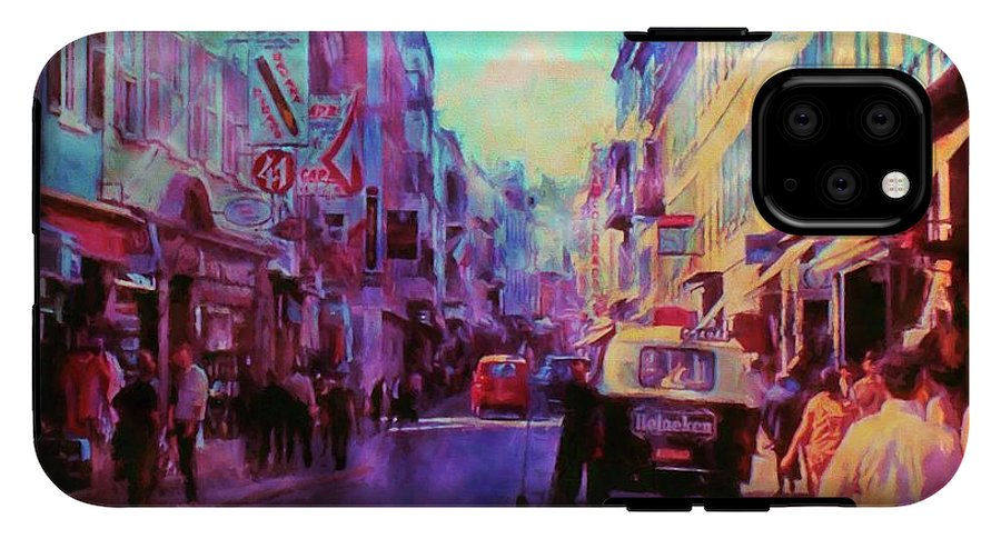 Vintage Travel Street Scene 1969 - Phone Case
