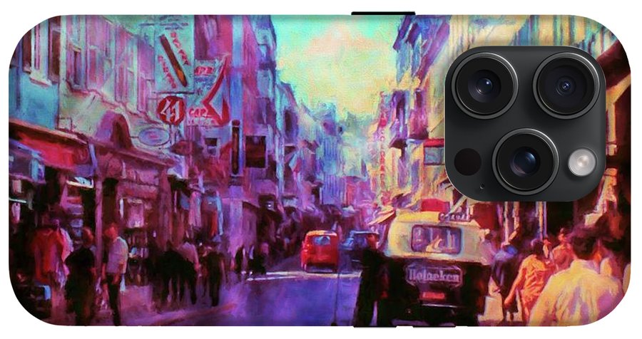Vintage Travel Street Scene 1969 - Phone Case