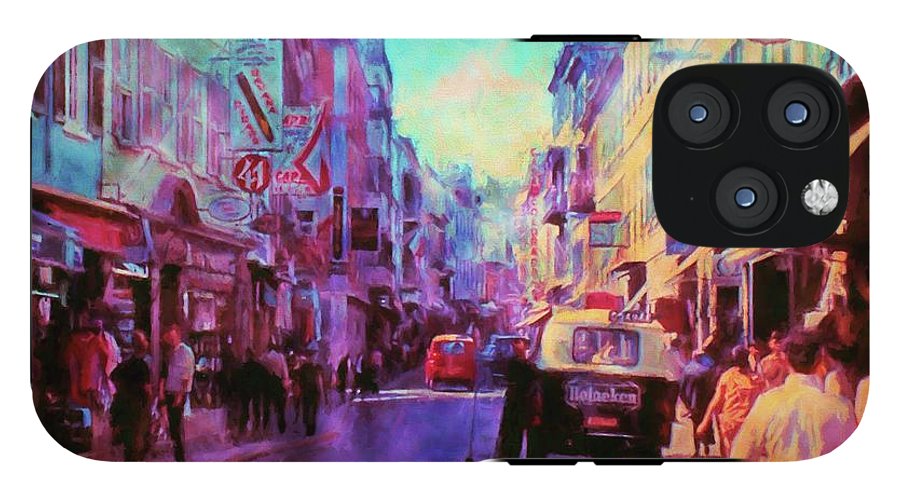 Vintage Travel Street Scene 1969 - Phone Case