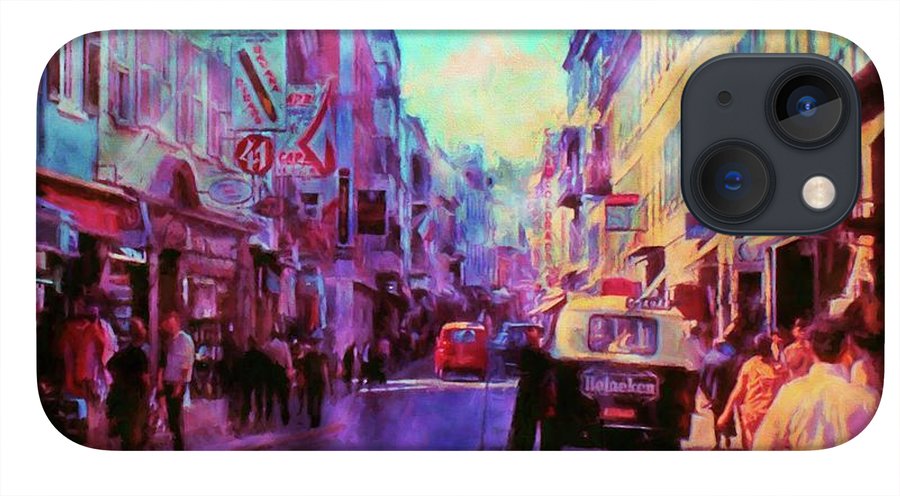 Vintage Travel Street Scene 1969 - Phone Case