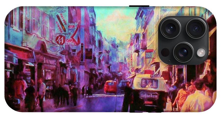 Vintage Travel Street Scene 1969 - Phone Case