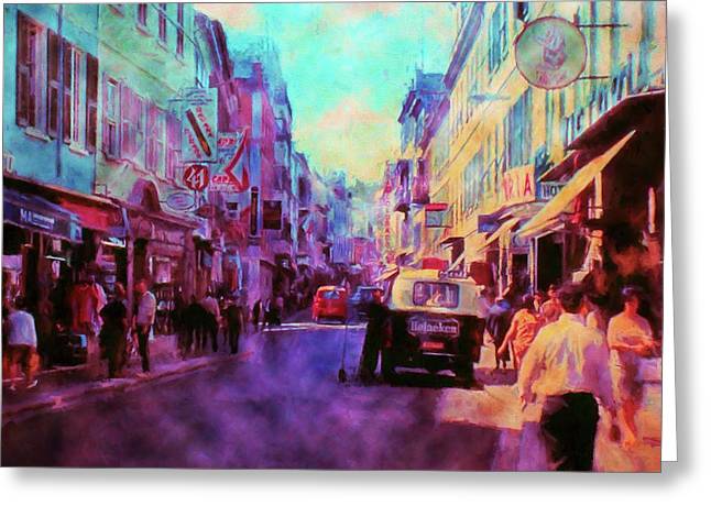 Vintage Travel Street Scene 1969 - Greeting Card