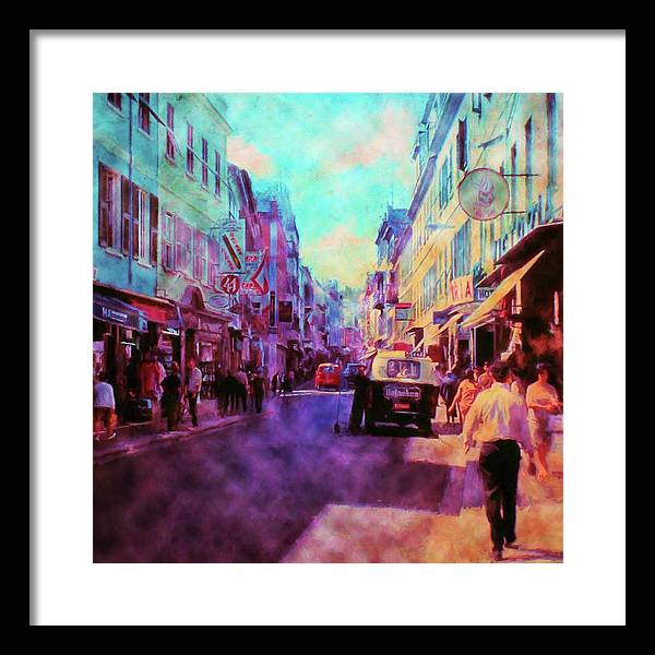 Vintage Travel Street Scene 1969 - Framed Print