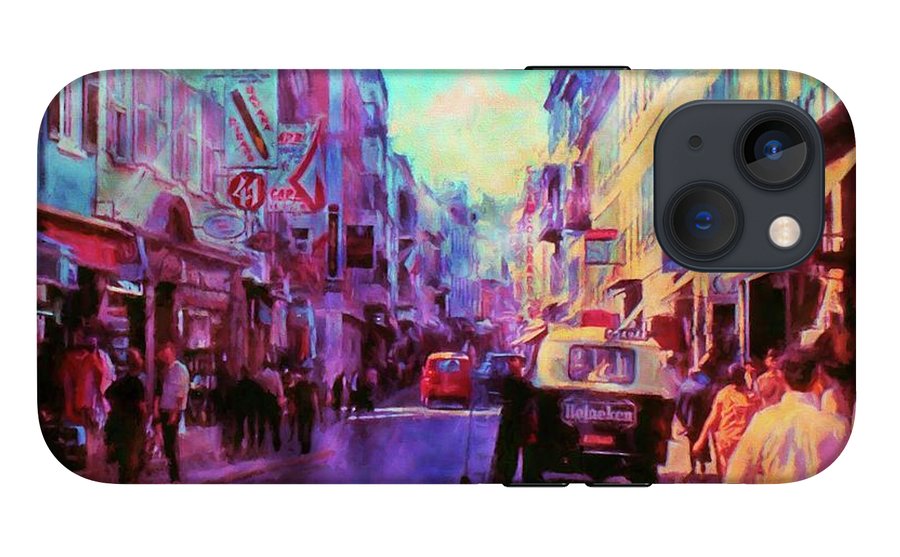 Vintage Travel Street Scene 1969 - Phone Case