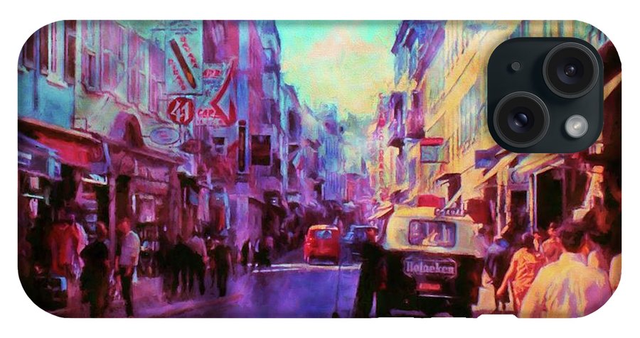 Vintage Travel Street Scene 1969 - Phone Case