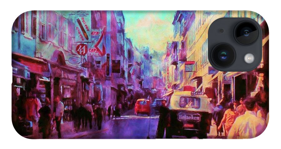 Vintage Travel Street Scene 1969 - Phone Case