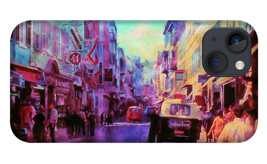 Vintage Travel Street Scene 1969 - Phone Case