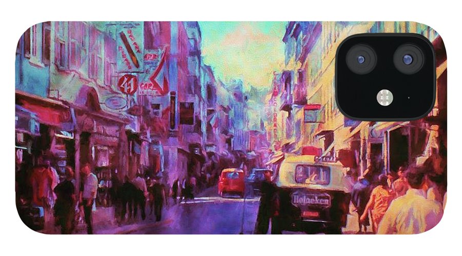 Vintage Travel Street Scene 1969 - Phone Case