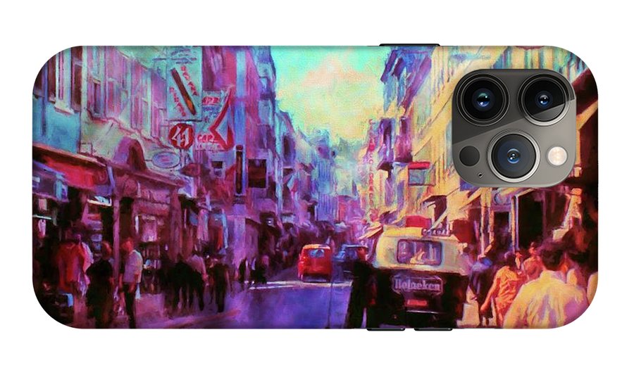 Vintage Travel Street Scene 1969 - Phone Case