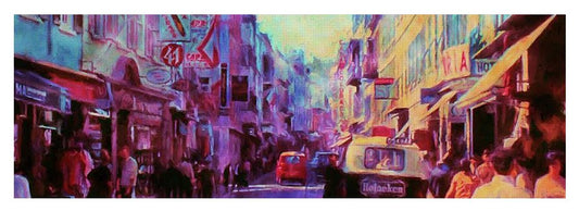 Vintage Travel Street Scene 1969 - Yoga Mat