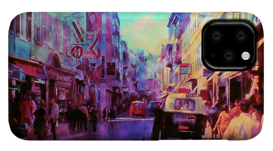 Vintage Travel Street Scene 1969 - Phone Case
