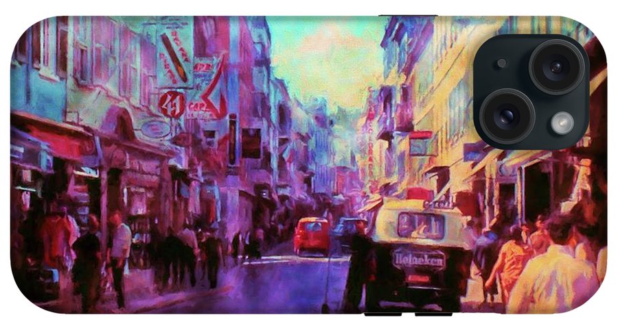 Vintage Travel Street Scene 1969 - Phone Case
