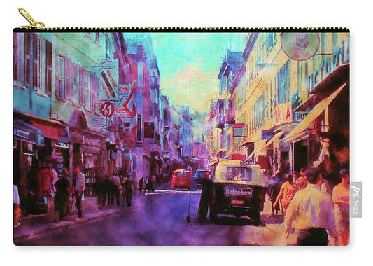 Vintage Travel Street Scene 1969 - Carry-All Pouch