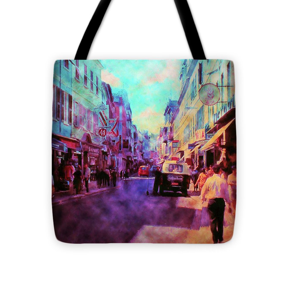 Vintage Travel Street Scene 1969 - Tote Bag