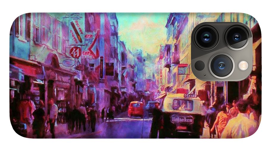 Vintage Travel Street Scene 1969 - Phone Case