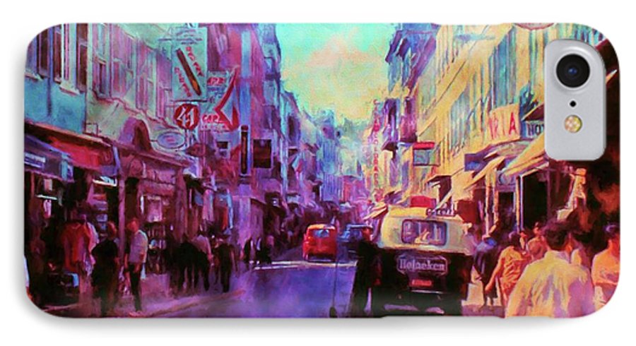Vintage Travel Street Scene 1969 - Phone Case