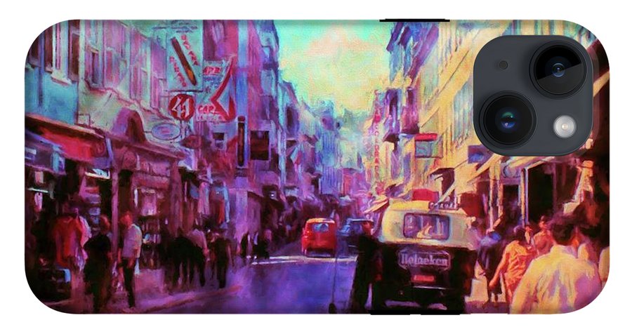Vintage Travel Street Scene 1969 - Phone Case