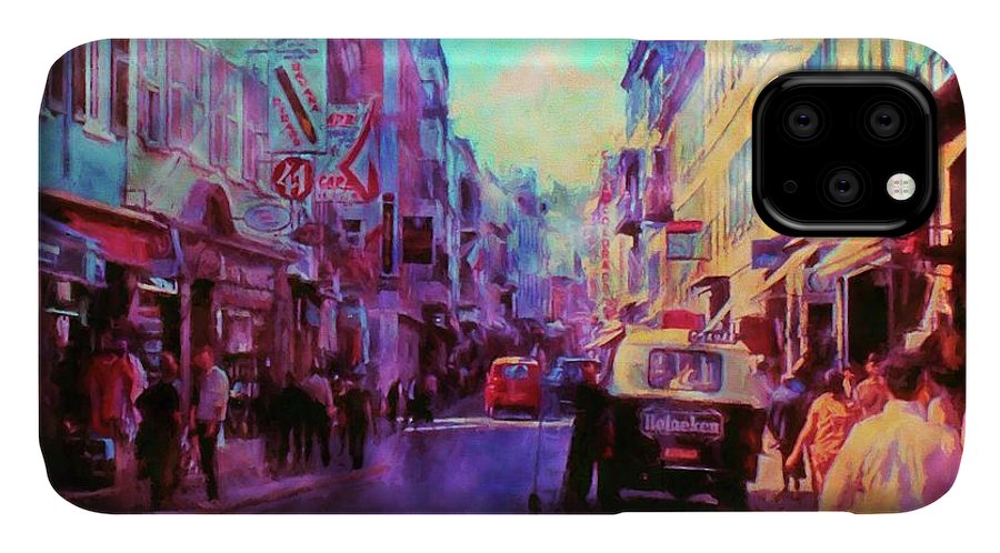 Vintage Travel Street Scene 1969 - Phone Case