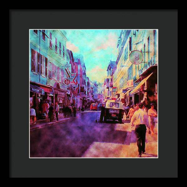 Vintage Travel Street Scene 1969 - Framed Print