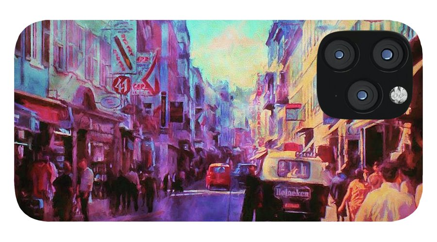 Vintage Travel Street Scene 1969 - Phone Case
